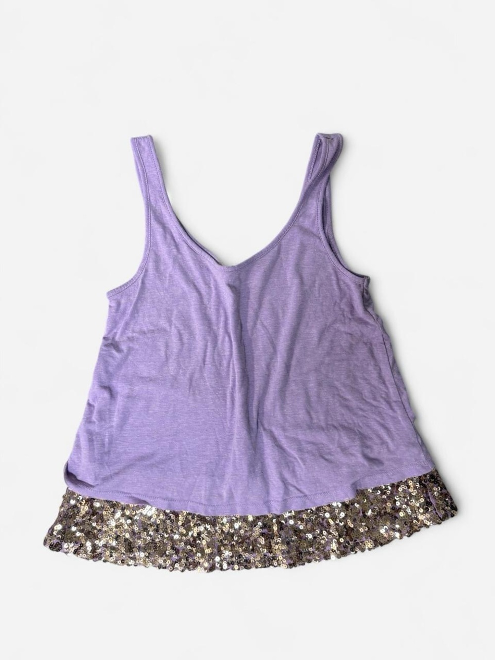 Mudd Lavender Tank Top with Sequin Hem